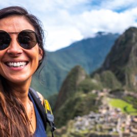 girl enjoying spiritual travel at Machu Picchu