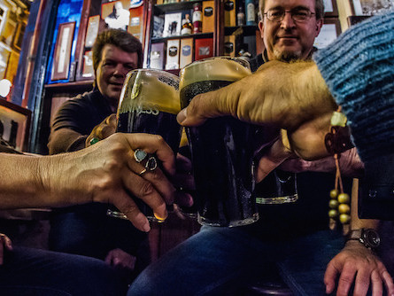 enjoying Guinness in Ireland