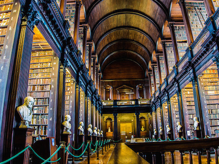 Interior of Trinity Library in Ireland