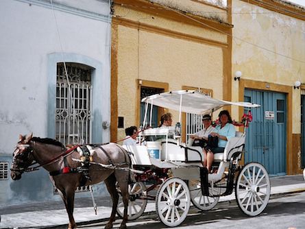 Merida horse and cart ride in Mexico